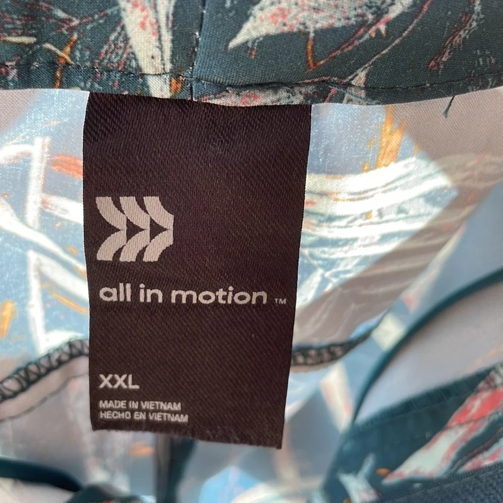 All In Motion Tropical Print UPF 50+ Hybrid Shorts